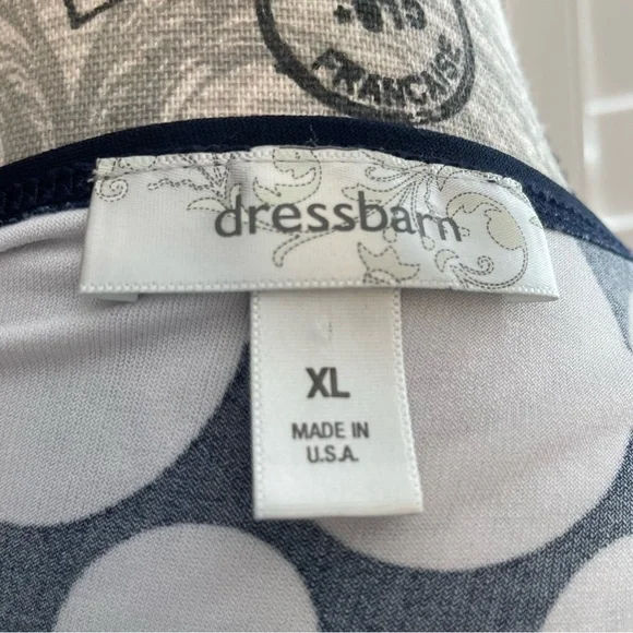 Dressbarn Navy and White Polka Dot Blouse - Picture 4 of 5